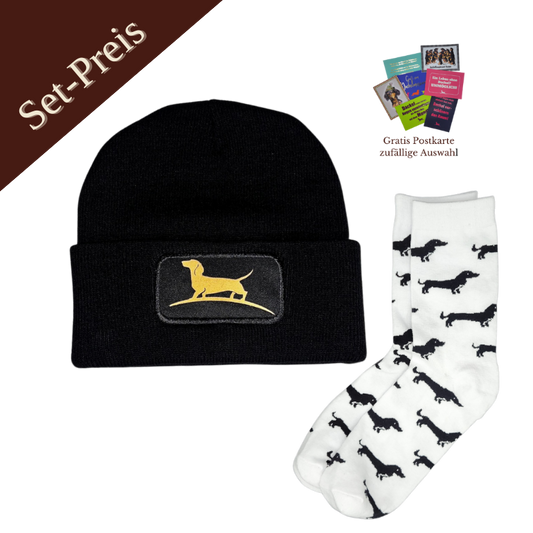 Set Mütze und Dackelsocken