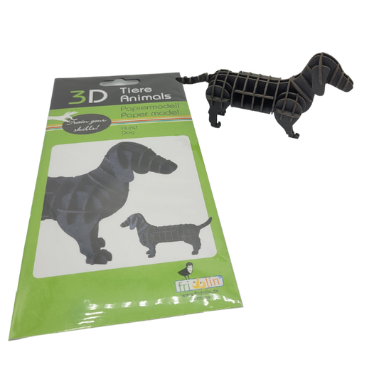 Bastelset 3D Papiermodell Hund